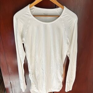 Athleta Cream Long Sleeve Top